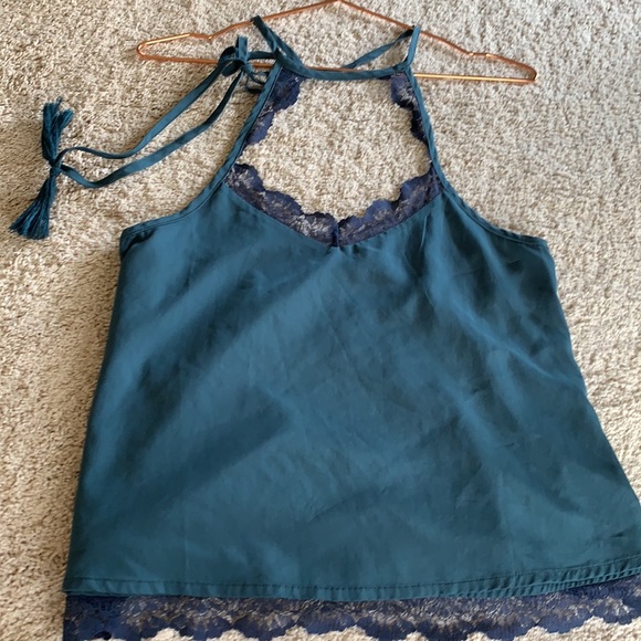 NWOT Jachs Girlfriend NY Lace Trim Halter Tank Top - Picture 5 of 6